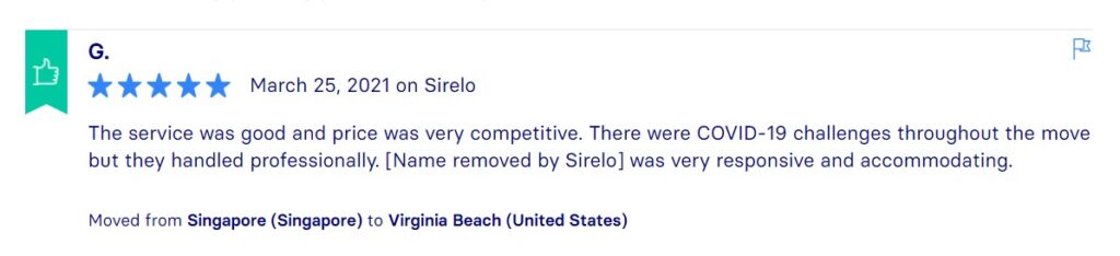 Sirelo Reviews, Across International Relocation Singapore Pte Ltd