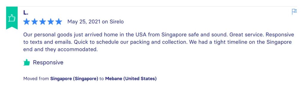 Sirelo Reviews, Across International Relocation Singapore Pte Ltd