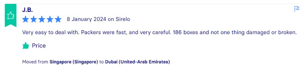 Sirelo Reviews, Across International Relocation Singapore Pte Ltd