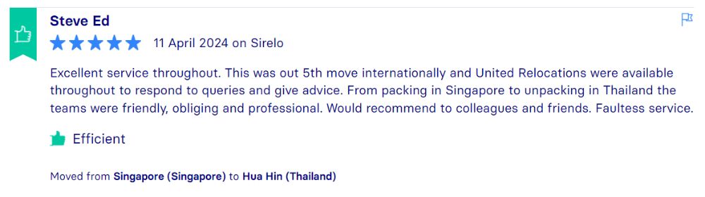 Sirelo Reviews, Across International Relocation Singapore Pte Ltd